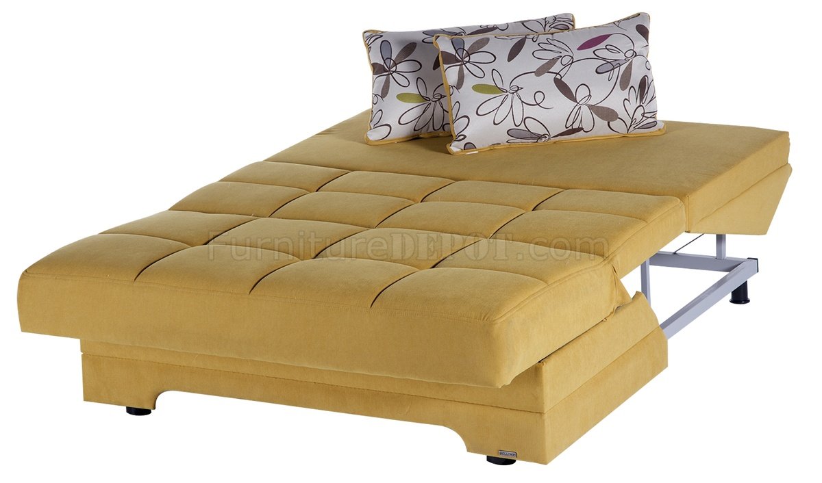 Twist Optimum Yellow Loveseat Sleeper in Fabric by Istikbal