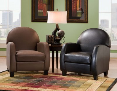 Leather Accent Chairs on Or Black Bonded Leather Modern Elegant Accent Chair At Furniture Depot