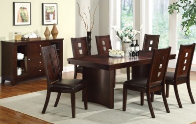 Brown Office Chairs on Dark Brown Modern Dining Table W Optional Chairs   Server At Furniture