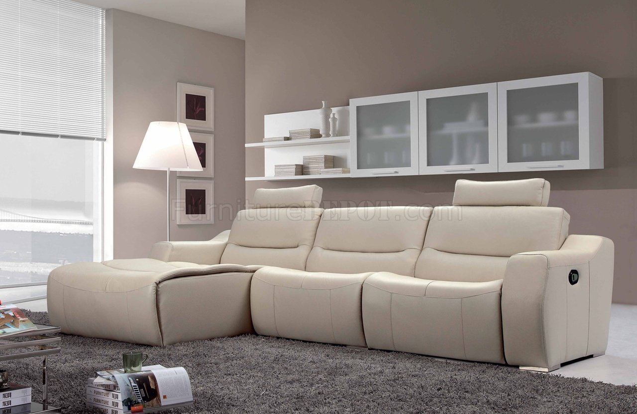 off white leather reclining sofa