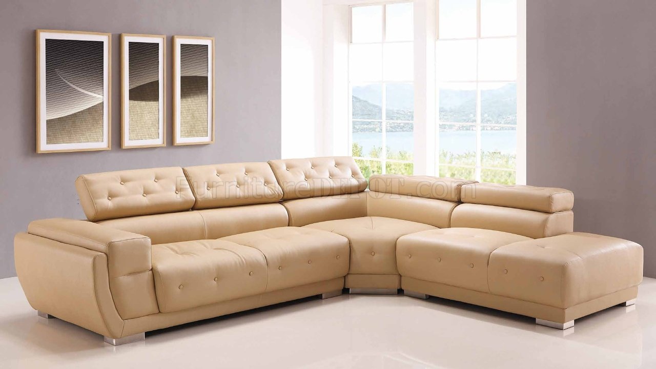 honey brown leather sectional sofa