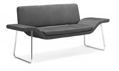 Modern Furniture Bench on Contemporary Bench With Chrome Steel Frame At Furniture Depot