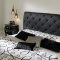 Nelly Black Tufted Leather Headboard Modern Bedroom