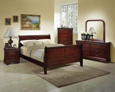 Queen  Sets Furniture on Finish Classic 5 Pc Bedroom Set W Queen Size Bed At Furniture Depot