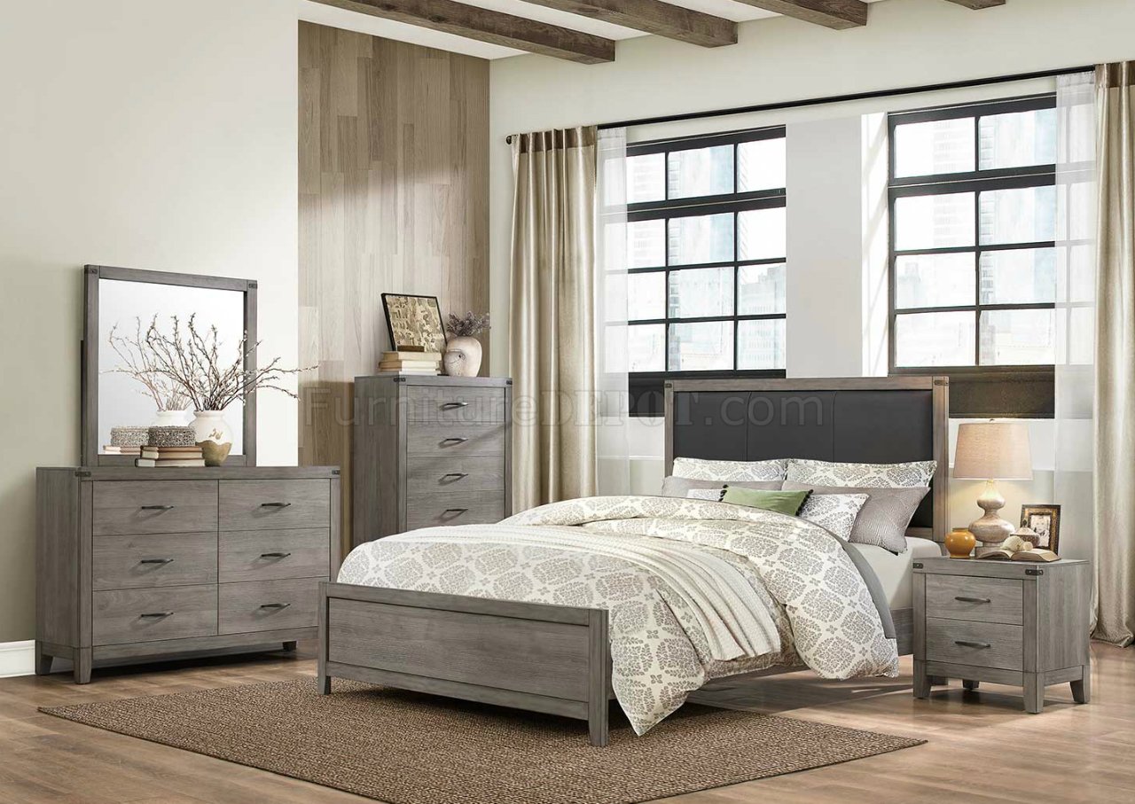 Woodrow Bedroom 2042 5pc Set In Weathered Wood By Homelegance