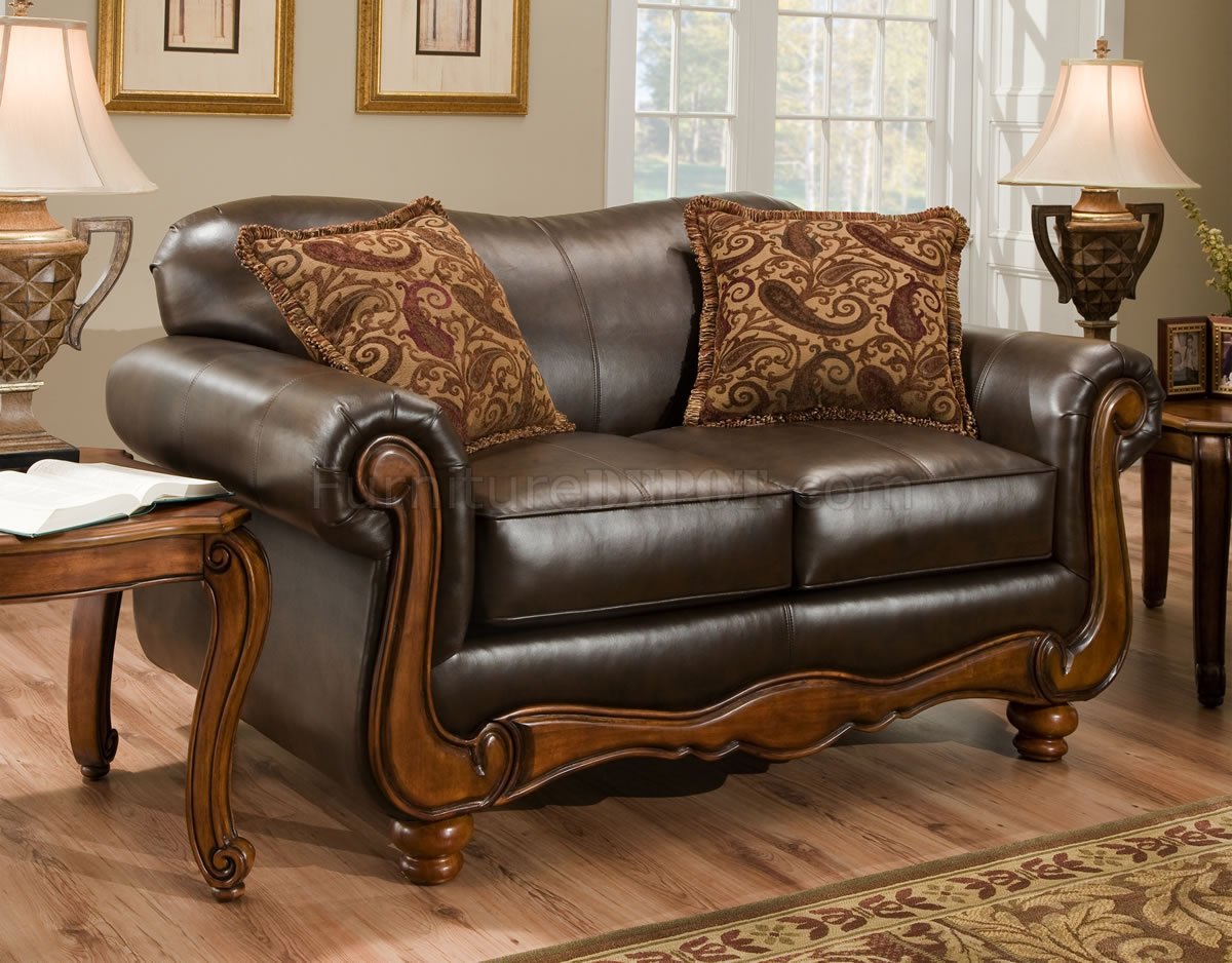 traditional leather loveseat sofa