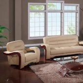 U992 Cappuccino Bonded Leather Modern Sofa by Global w/Options