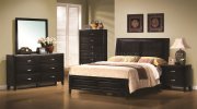 Stained Black Finish Modern Bedroom w/Optional Casegoods