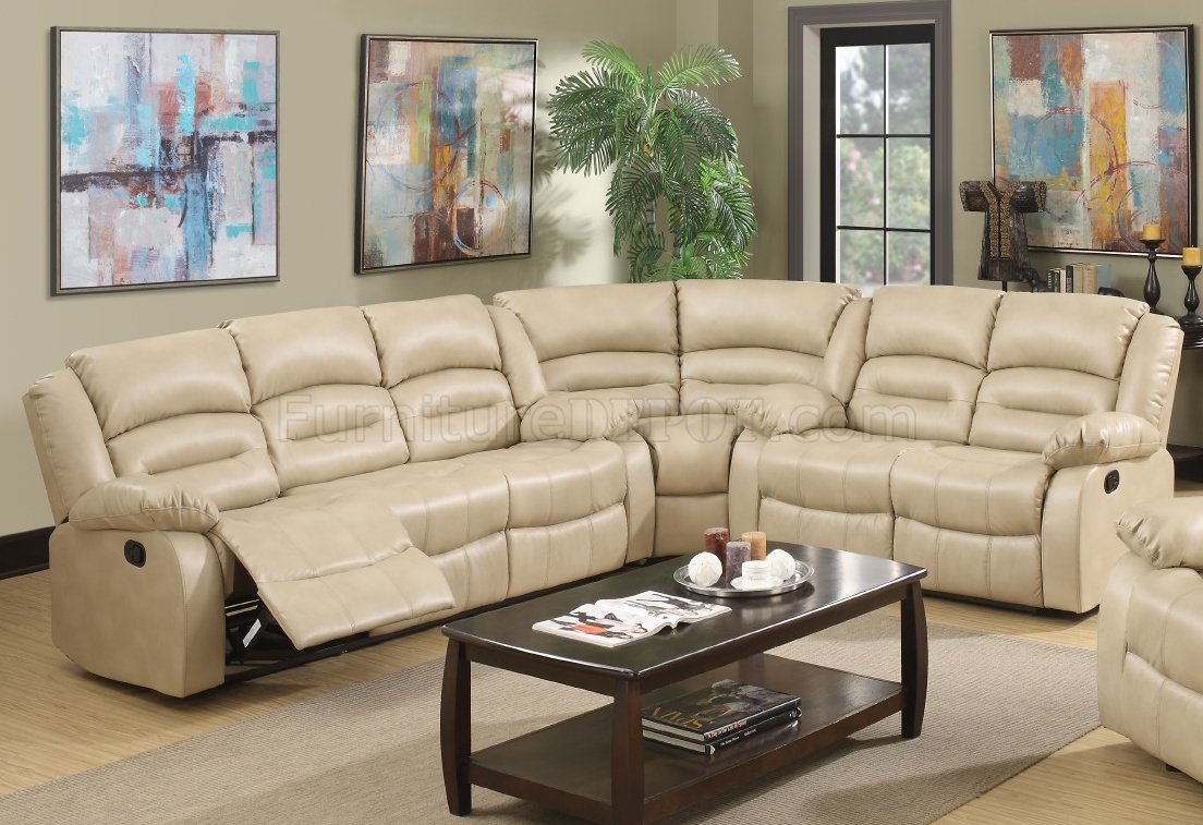 cream colored leather sectional sofa