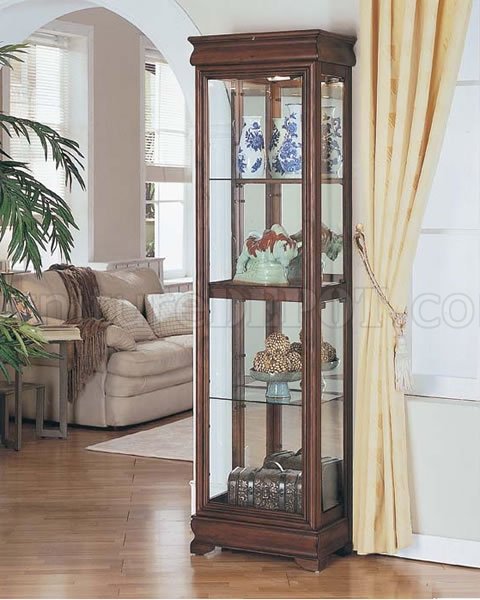 Dark Brown Finish Curio With Side Entry