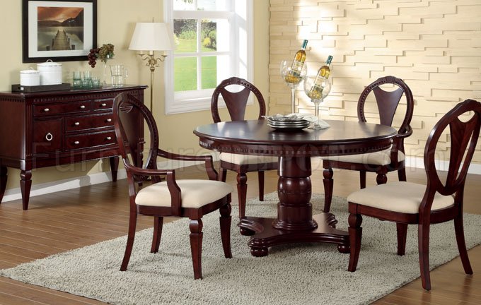 round cherry kitchen table and chair