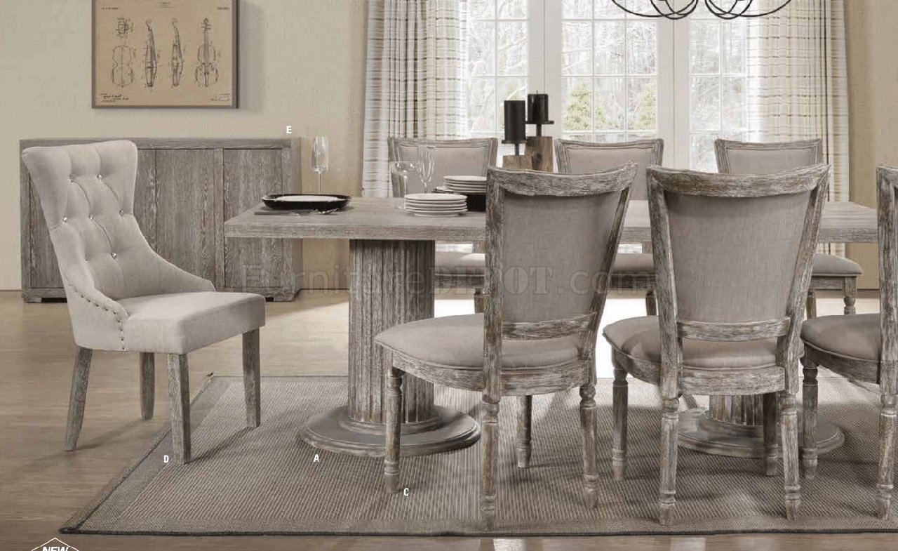 Gabrian 5Pc Dining Set 60170 In Reclaimed Gray By Acme W Options