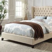 Devon 300525 Upholstered Bed In Beige Fabric By Coaster