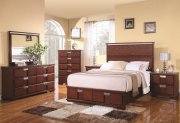 Dark Cherry Finish Hyland Modern Bedroom w/Options By Coaster