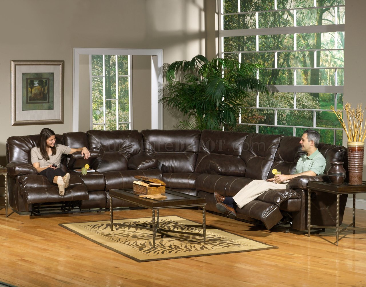 catnapper leather sectional sofa