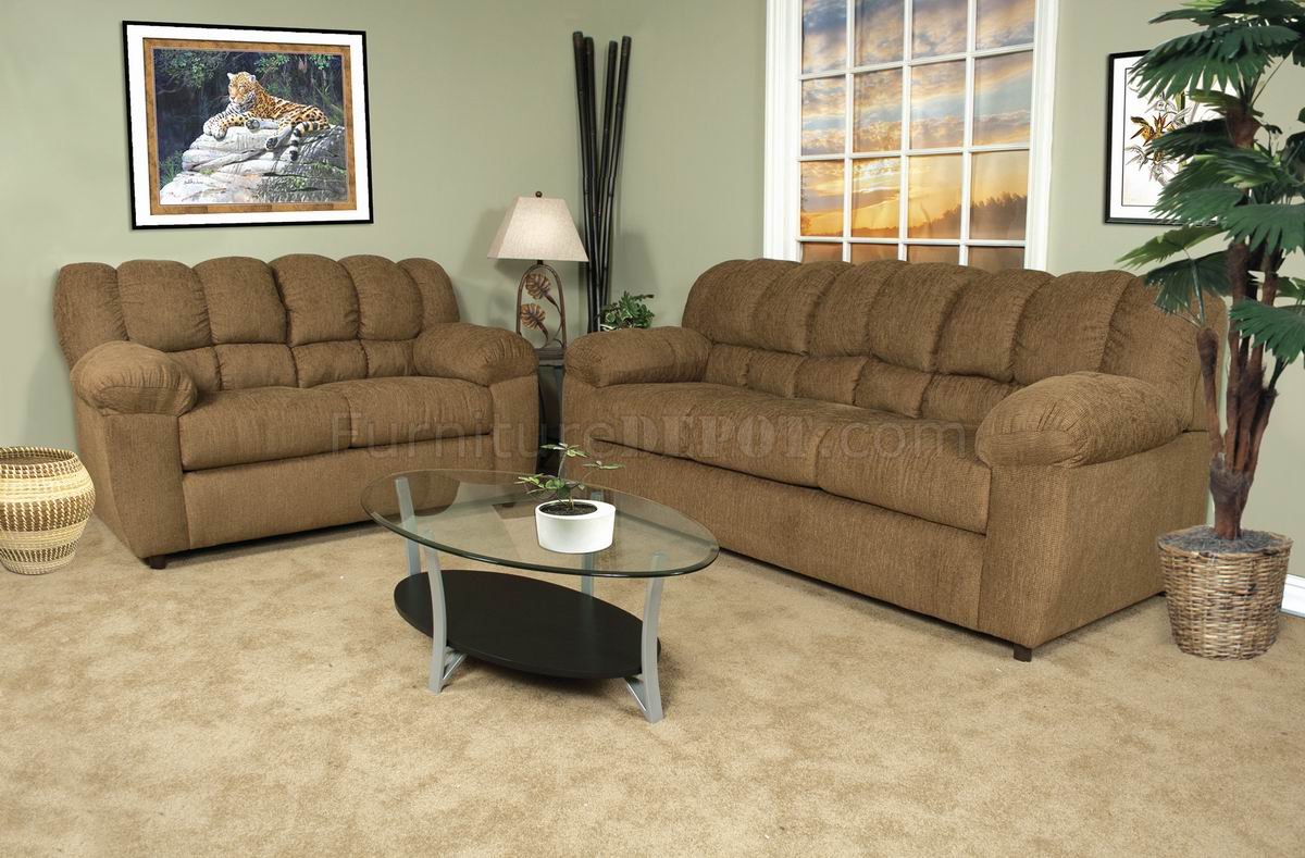 Mocha Fabric Modern Sofa And Loveseat Woptions