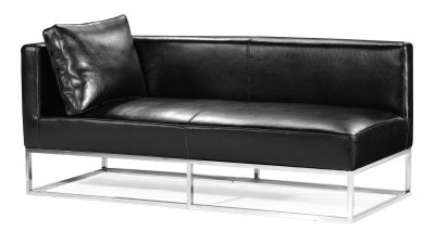 Modern Furniture Bench on Bycast Leather Contemporary Bench With Metal Base At Furniture Depot