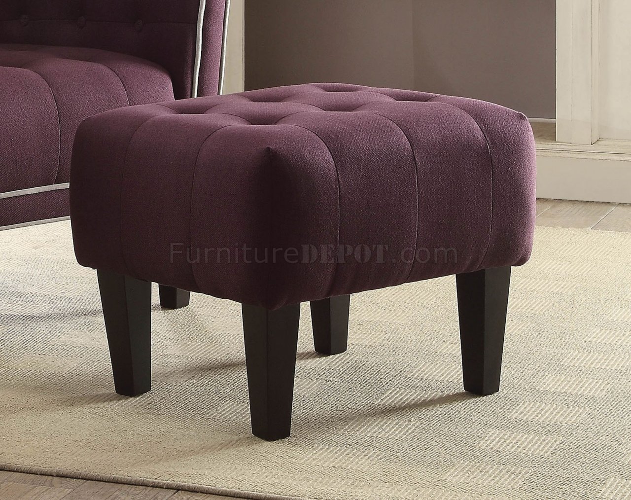 Ophelia Set Of Accent Chair Ottoman 59630 In Purple By Acme