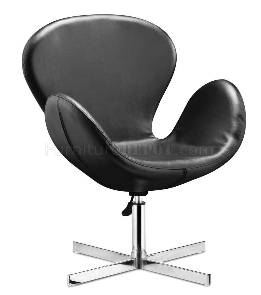 black club chairs on Black Or White Leatherette Modern Club Chair At Furniture Depot