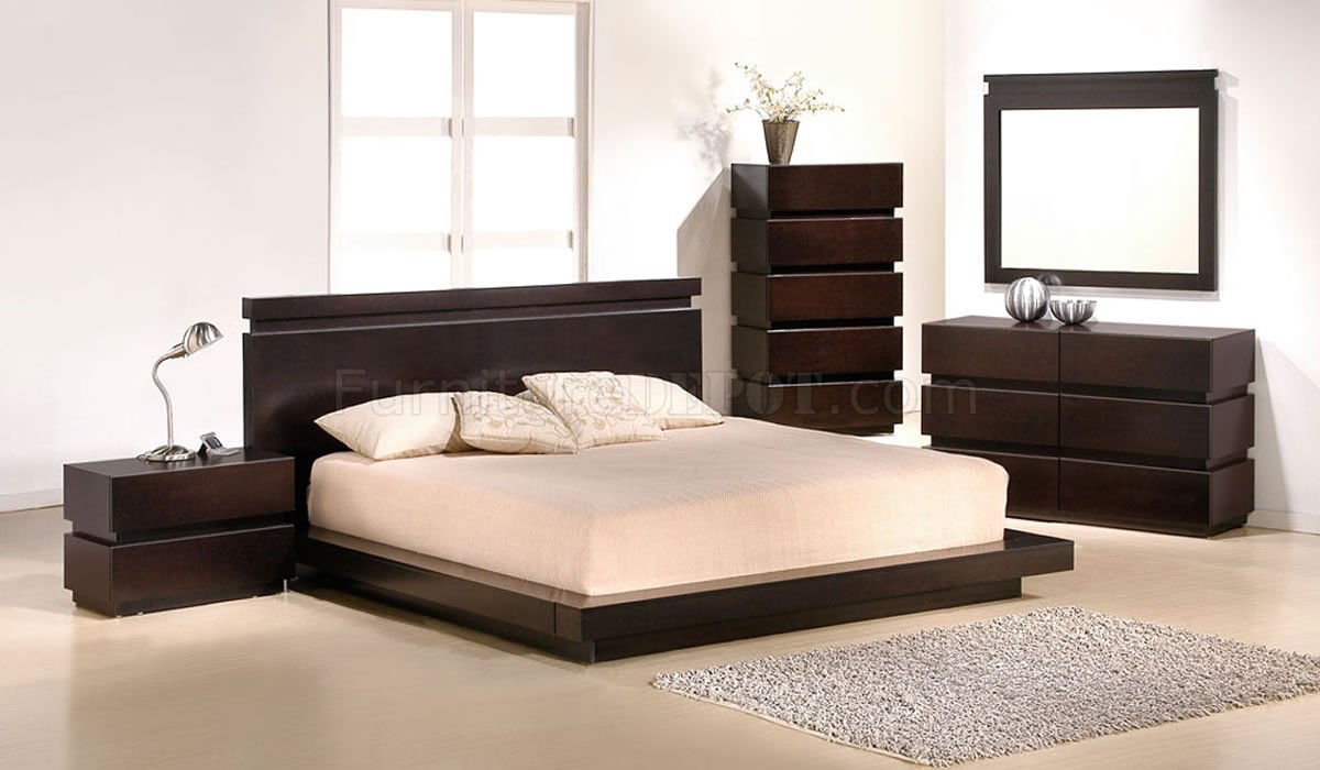 Cappuccino finish contemporary bedroom w platform bed - this is my ...