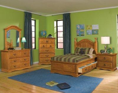 Light Wood Bedroom Furniture on Light Brown Finish Transitional Kids Bedroom W Optional Bed