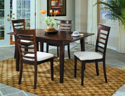 Informal Dining Room Furniture on Casual 5pc Dining Set W Fabric Seat Chairs   Modern Furniture Zone