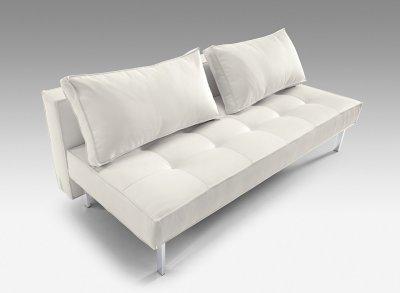 Contemporary Sofa  on White Or Black Full Leather Contemporary Convertible Sofa Bed