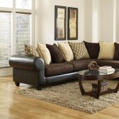 4510 Sectional Sofa in Brown Microfiber & Bi Cast