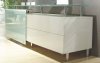 Ema Buffet in High Gloss White w/Glass Top by Whiteline Imports