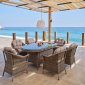 Mozaik Oval Outdoor Dining Set 7Pc in Light Brown by Bellona