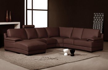 2227 Sectional Sofa in Brown Leather by VIG [VGSS-2227 Brown]