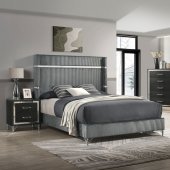 Lucia Bedroom Set 5Pc 224991 in Gray & Black by Coaster