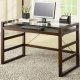 Dark Cherry Finish Modern Glass Top Home Office Desk w/Options