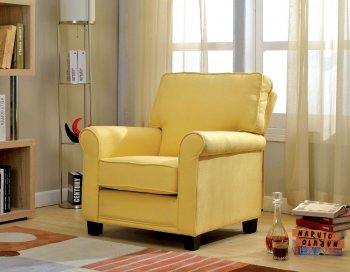 Belem Set of 2 Accent Chairs CM-AC6056YW in Yellow Flax Fabric [FACC-CM-AC6056YW-Belem]