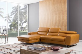 S98 Sectional Sofa in Pumpkin Leather by Beverly Hills [BHSS-S98 Pumpkin]