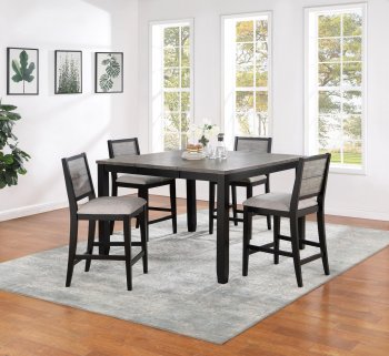 Elodie Counter Height Set 5Pc 121228 in Gray & Black by Coaster [CRDS-121228 Elodie]