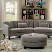 Sarin Sectional Sofa CM6370 in Gray Linen-Like Fabric w/Options