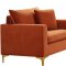 Naomi Sofa 633 in Cognac Velvet Fabric by Meridian w/Options