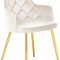 Salvatore Dining Chair 757 Set of 2 Cream Velvet Fabric Meridian