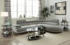 F6984 Sectional Sofa in Light Grey Bonded Leather by Boss