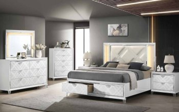 Skylar Bedroom BD02248Q in Pearl White by Acme w/Options [AMBS-BD02248Q Skylar]