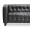 Black Full Leather Contemporary Living Room Sofa w/Options