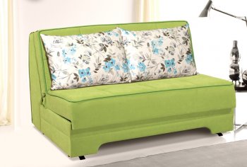 Rio Pull-Out Loveseat Bed in Green Suede Fabric by Rain [RNLB-Rio Green]