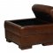 Brown Full Italian Leather Classic 4Pc Sofa Set w/Wooden Legs