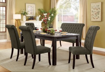 Sania III 6Pc Dining Room Set CM3324BK-T in Antique Black [FADS-CM3324BK-T Sania Gray]