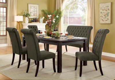 Sania III 6Pc Dining Room Set CM3324BK-T in Antique Black