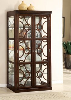 CM3663CR Woodmont Curio Cabinet in Walnut