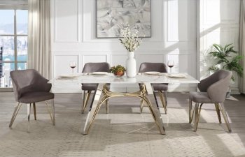 Galdesa Dining Table DN02105 Marble Top by Acme w/Options [AMDS-DN02105 Galdesa]