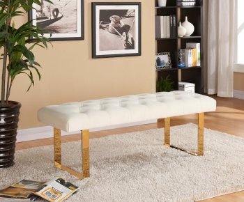 Ethan 114 Cream Velvet Bench by Meridian [MRBN-114Cream-Ethan]