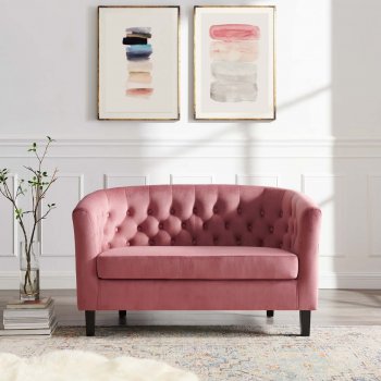 Prospect Loveseat & Chair Set Rose Velvet by Modway w/Options [MWS-2615 Prospect Dusty Rose]